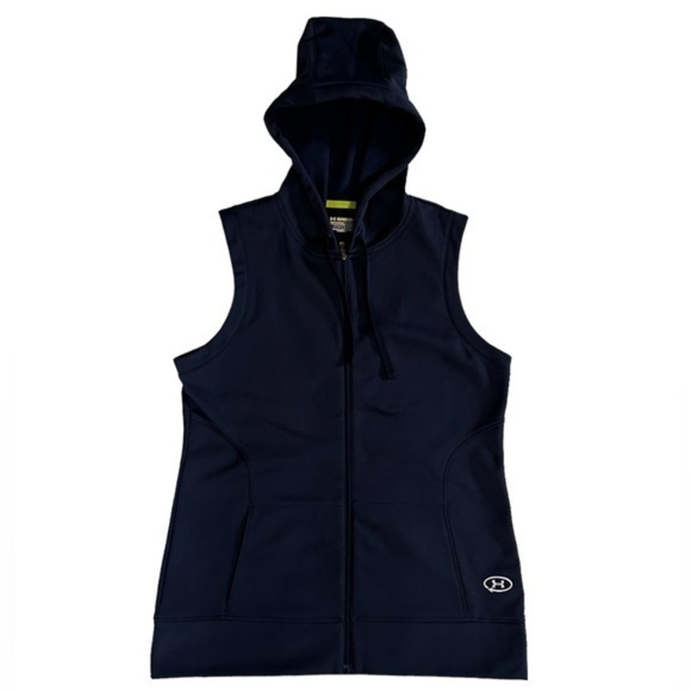 Under Armour Loose Hooded Full Zip Up‎ Vest Size Small Navy Blue